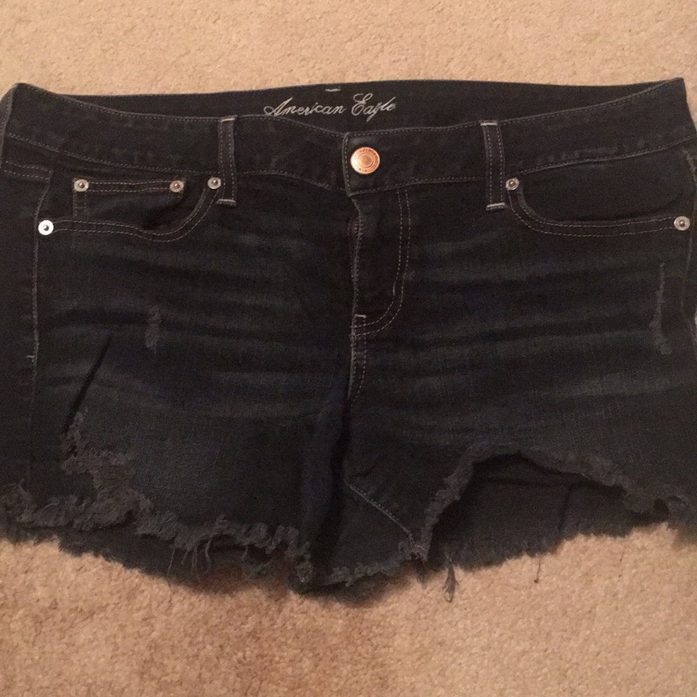 AE black jean shorts